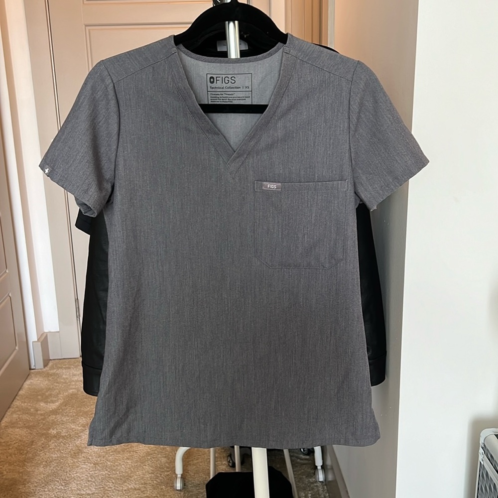 Figs Catarina scrub top charcoal